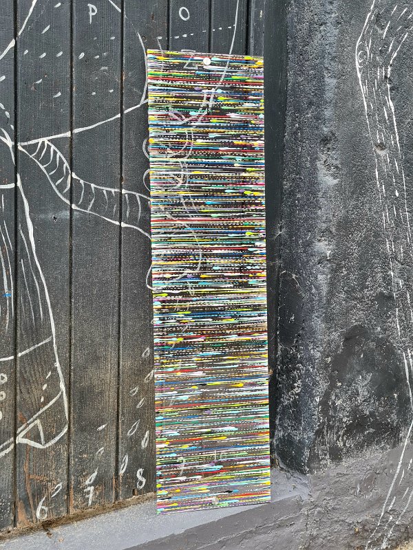 Coloured lines 45 2023, 79x20, Lack auf Acrylglas, € 590 SOLD